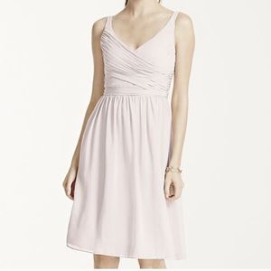 David’s bridal petal colored bridesmaid dress